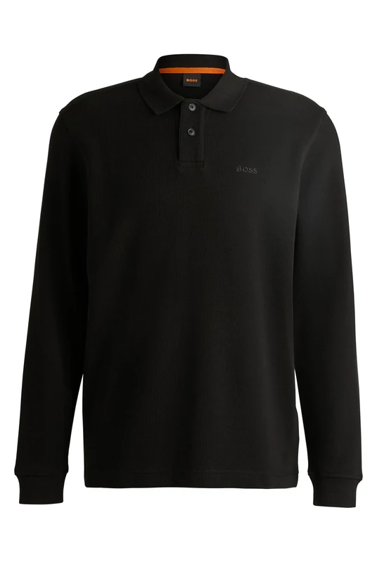 BOSS Mens Petempestolong Logo-Detail Polo Shirt in a Cotton Blend
