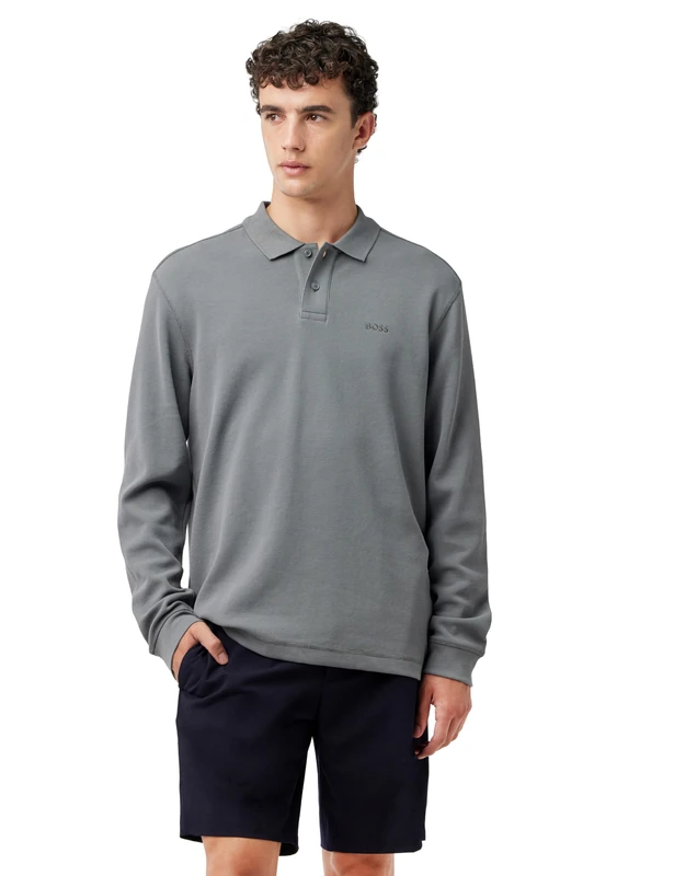 BOSS Men's Petempestolong Polo, Dark Grey29, XXL