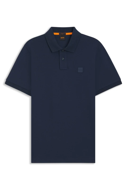 BOSS Mens Passenger Stretch-Cotton Slim-fit Polo Shirt with Logo Patch