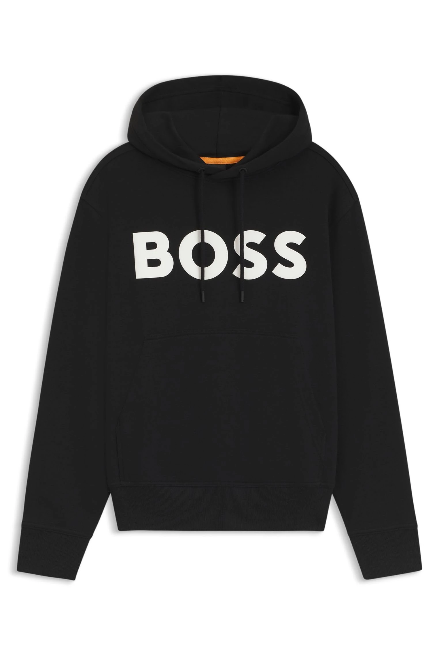 BOSS Mens Webasic hood Relaxed-fit hoodie in cotton terry with large logo Black