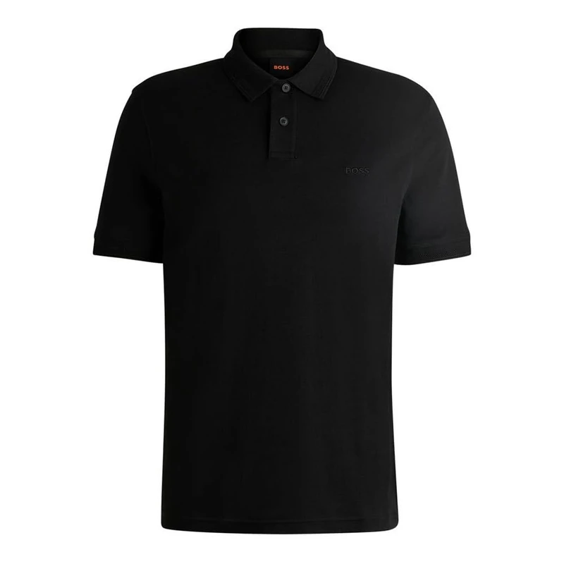 BOSS Men's Pe_Interlock Polo, Black1,