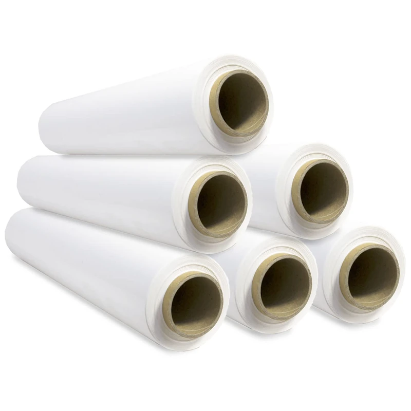 White Film for Packaging, Film, Paper Film, Furniture Protector, Moving Boxes, Plastic Coverall 50 cm x 300 m Stretchable – SIDI (6 Units, White)