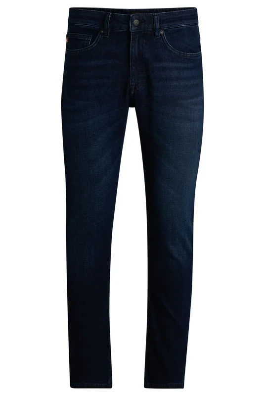 BOSS Mens Delaware BO Pure-Blue Slim-fit Jeans in Comfort-Stretch Denim