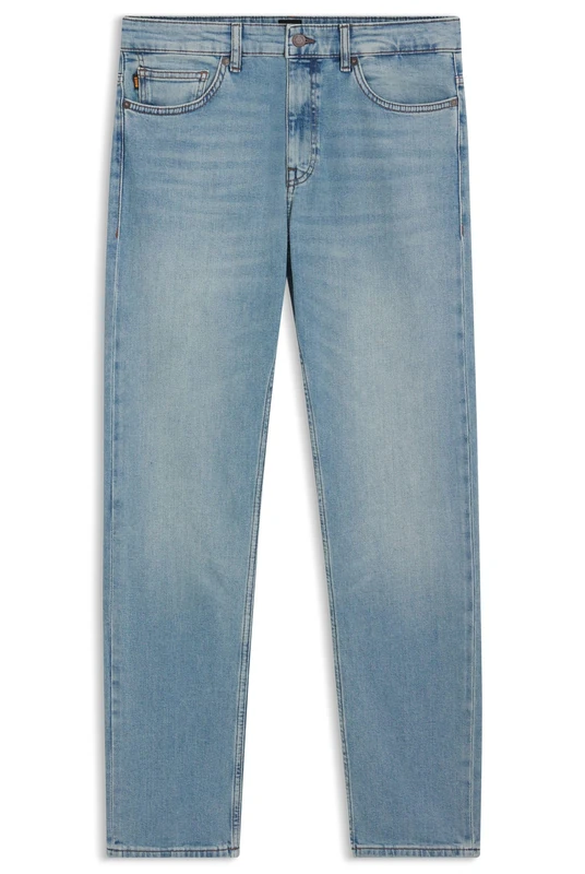 BOSS Mens Delaware BO Pure-Blue Slim-fit Jeans in Comfort-Stretch Denim