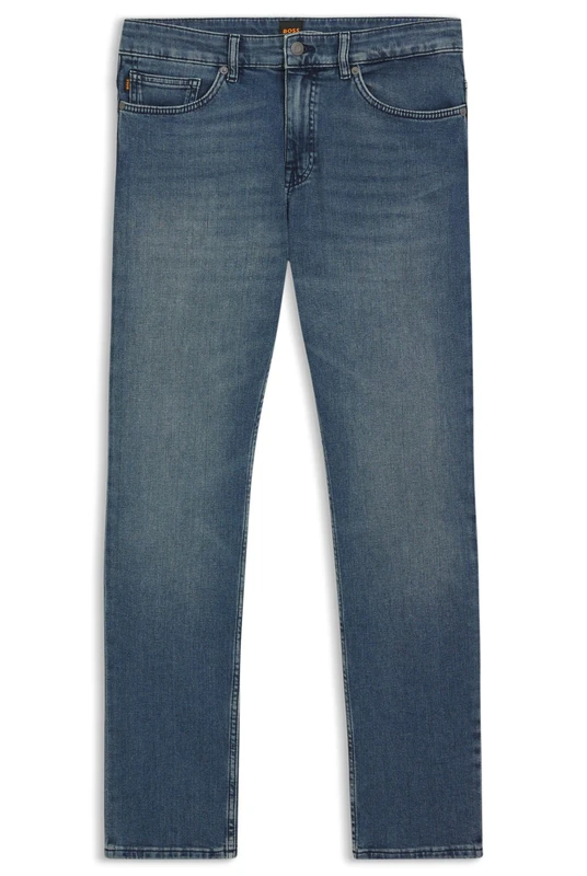 BOSS Mens Delaware BO Pure-Blue Slim-fit Jeans in Comfort-Stretch Denim