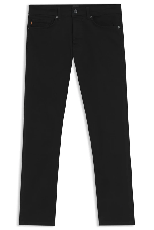BOSS Mens Delaware BO Stay-Black Slim-fit Jeans in Comfort-Stretch Denim