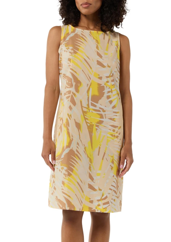 comma Women's 2148520 Dress, Yellow-12a9, 8