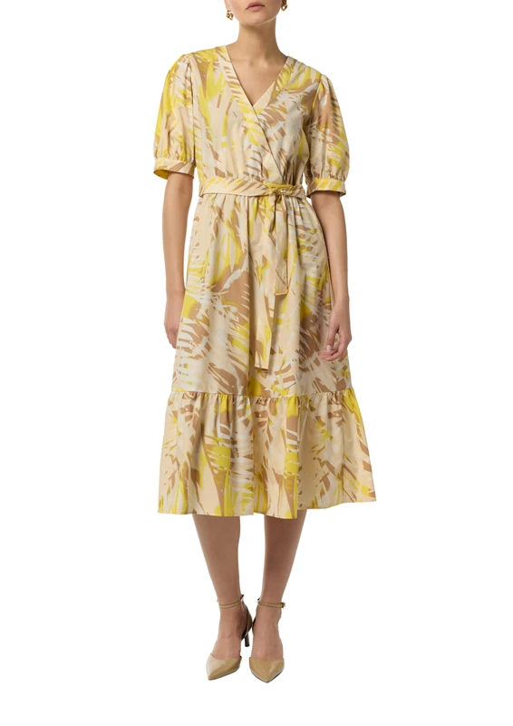 comma Women's 2148529 Dress, Yellow-12a9, 8