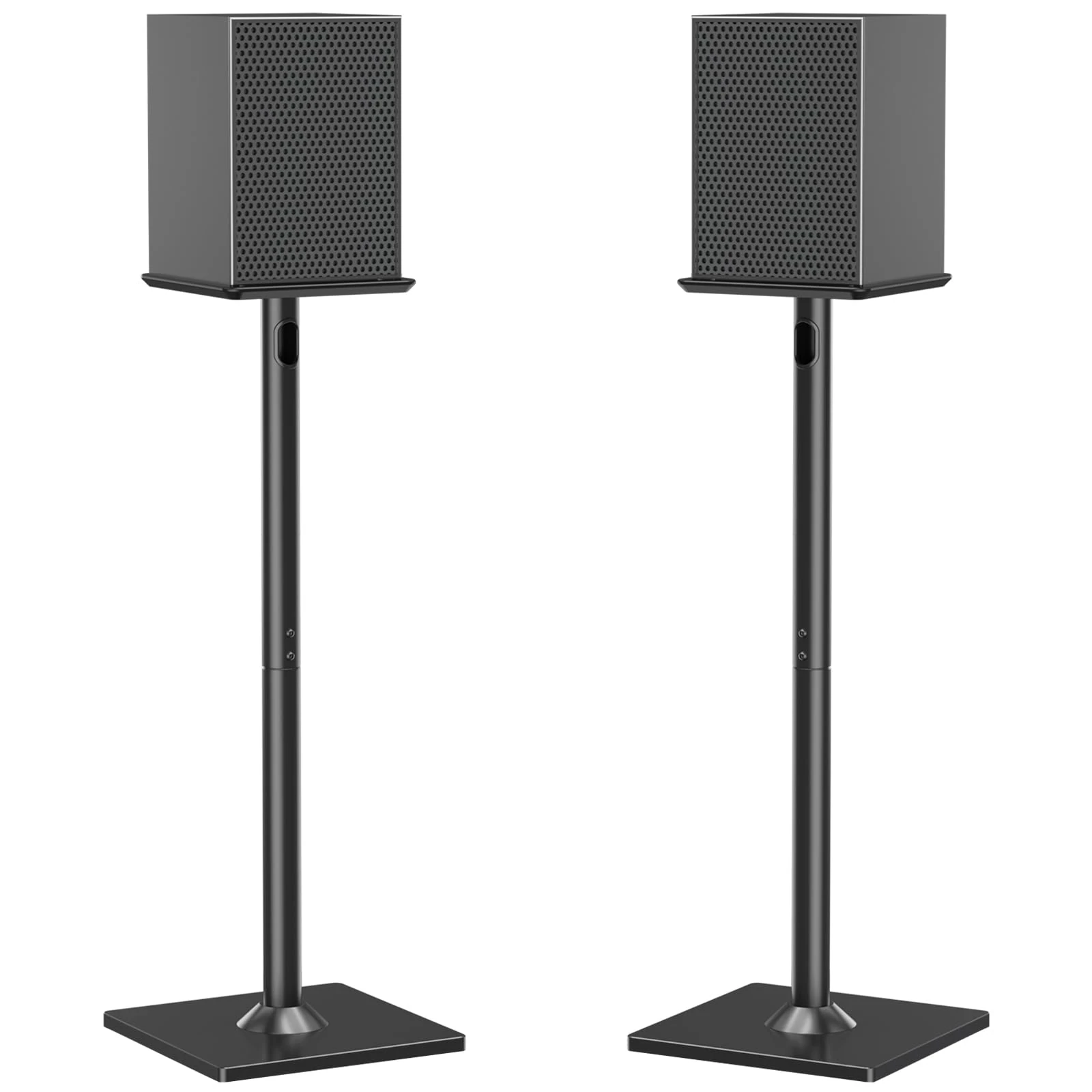ELIVED Universal Speaker Stands for Surround Sound, 808mm Height Floor Speaker Stand for Satellites Up to 10KG, Bookshelf Speaker Stand with 2 Types of Foot Pads, Cable Management,1 Pair, Black EV5022