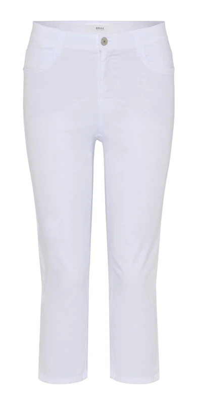 BRAX Women's Style Mary C Ultralight Cotton Capri Trousers, White, 36W x 30L