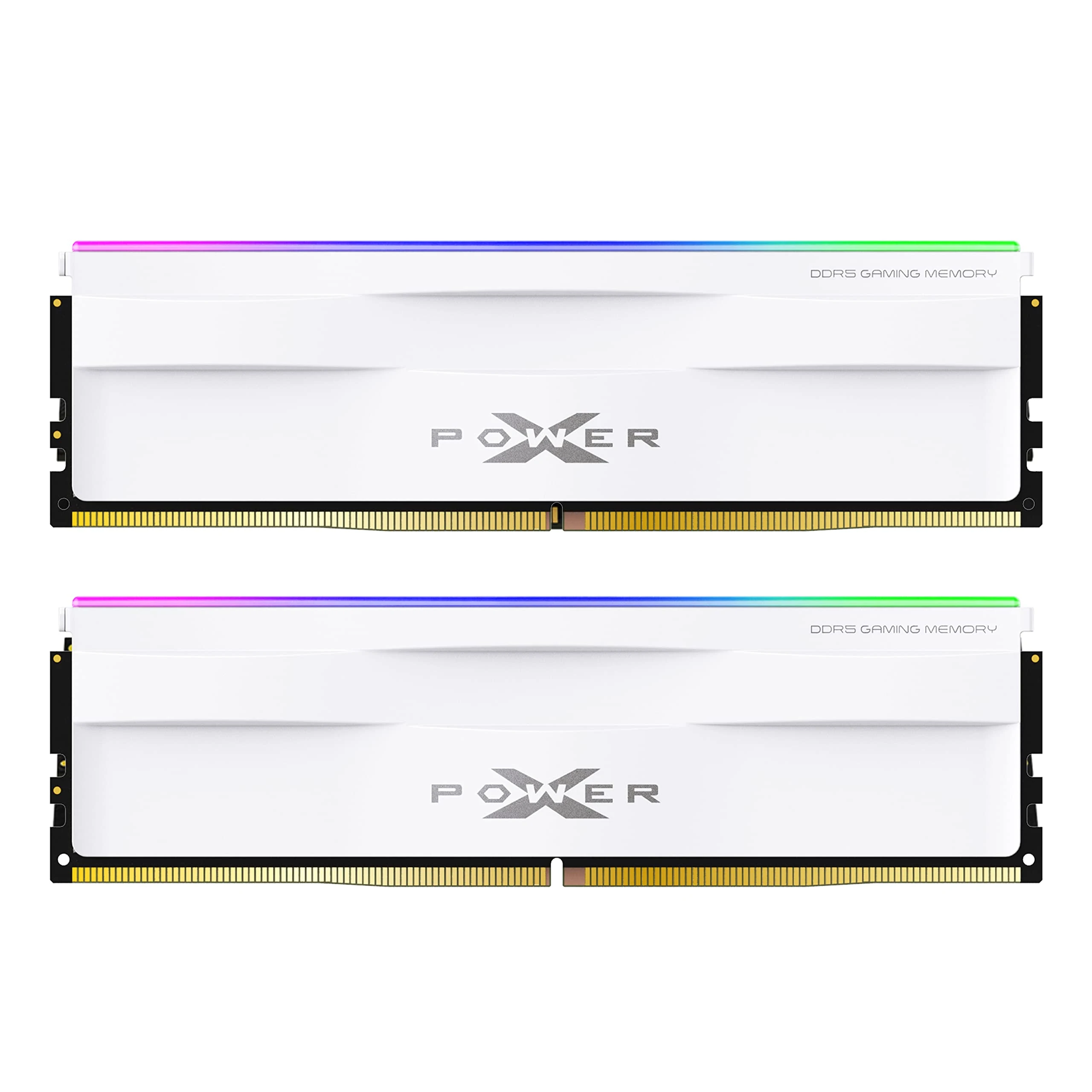 Silicon Power DDR5 32GB (2x16GB) RGB 6000MT/s (PC5-48000) 288-pin CL30 1.35V UDIMM Desktop Memory Module RAM SP032GXLWU60AFDH White RGB