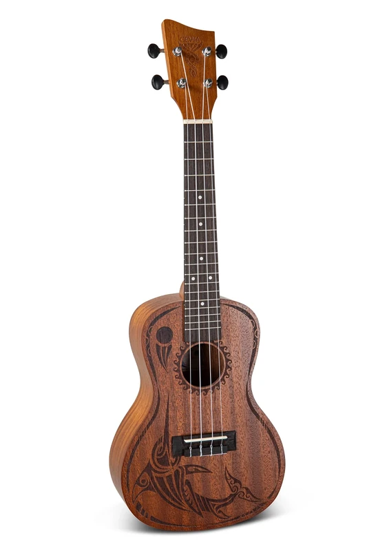 GEWA Concert Ukulele Manoa Wildlife - Body Sapelli - Laser Design Lizzard Chase - Natural satin finish - incl. padded Gig Bag - K-CO-LIZ