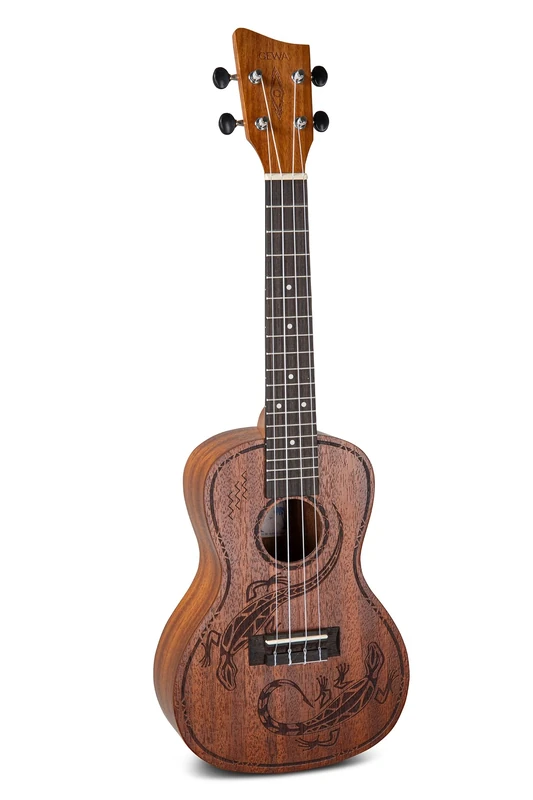 GEWA Concert Ukulele Manoa Wildlife - Body Sapelli - Laser Design Marlin Jump - Natural satin finish - incl. padded Gig Bag - K-CO-MAR