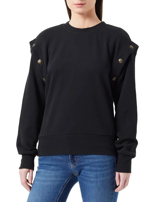 TALOON Women's Sweat Jumper, Black, S - Image 1