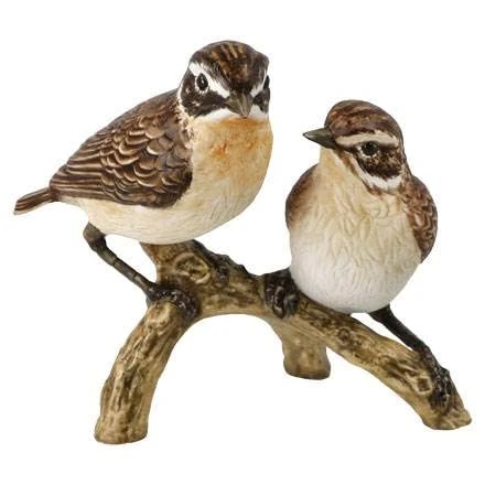 Goebel 66-845-22-1 Bird of the Year 2023 Brown Throat Pair Made of Bisque Porcelain