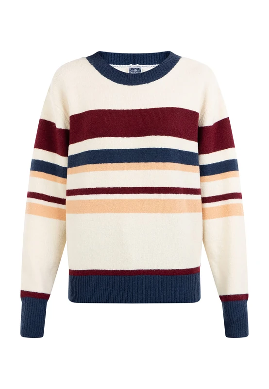 GRASSLAND Women's Knitted Jumper, Wool White, Multi-Coloured, XS/S