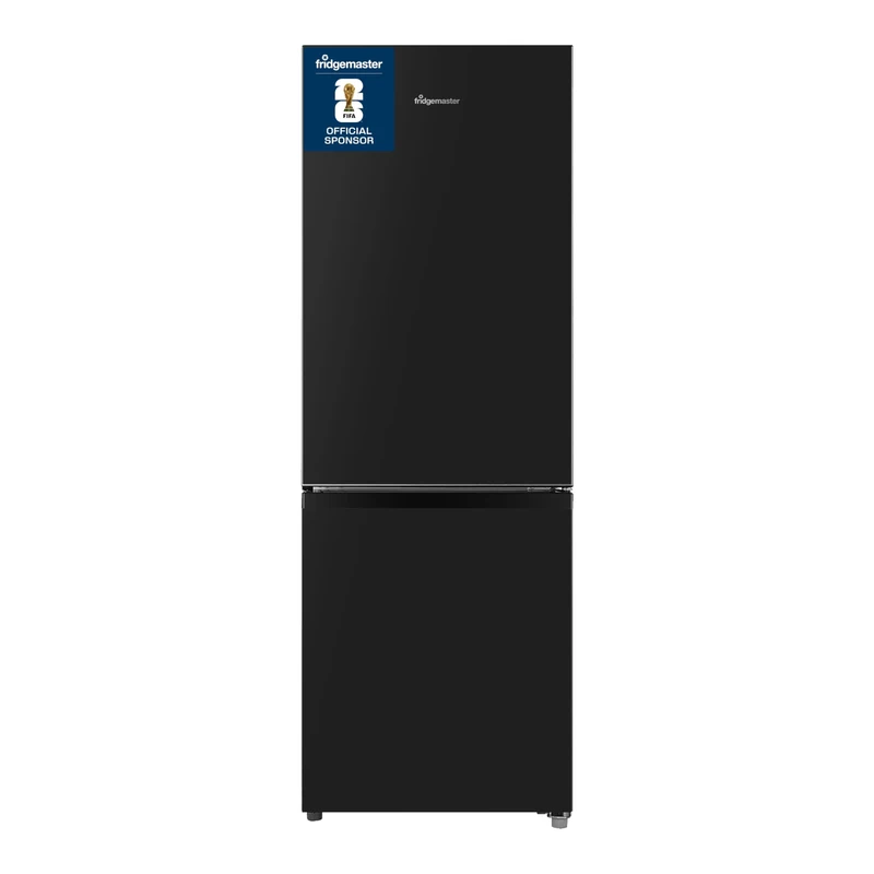 Fridgemaster MC50165EB 50cm Freestanding 60/40 Fridge Freezer - 175-litre capacity with Crisper box - Reversible Door - LED Lighting- 4 Star Freezer Rating - Black - E Rated