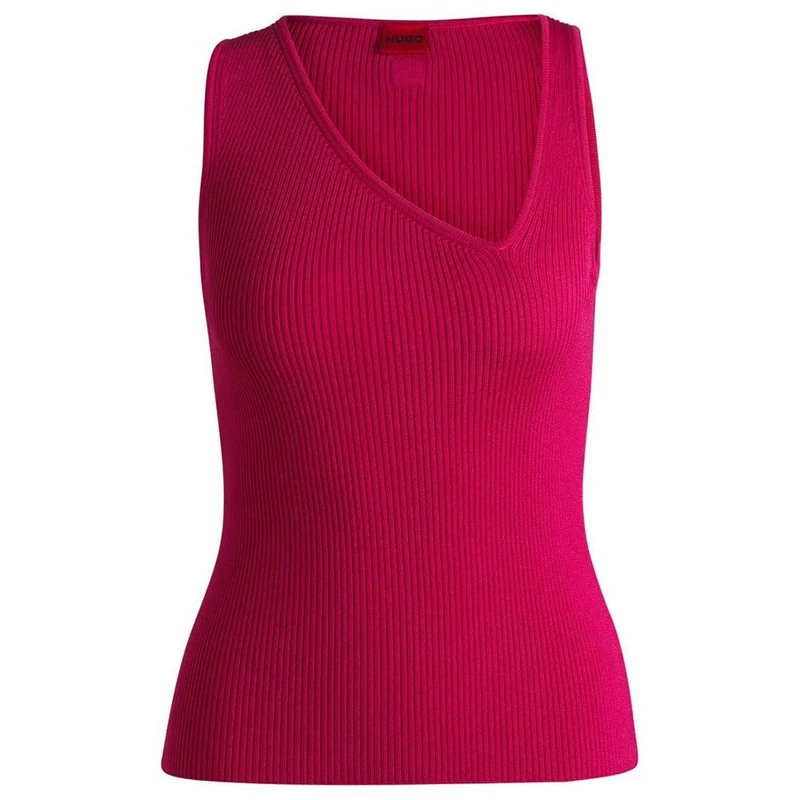 HUGO Women's Sharpin Knitted Top, Bright Pink672, XL