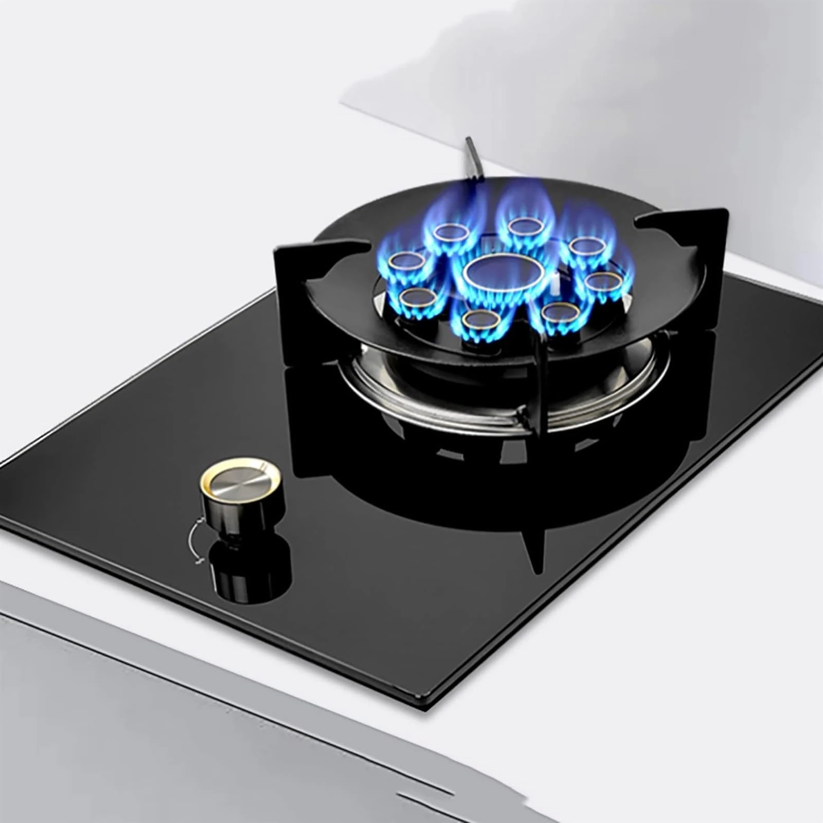 Built-in 33cm Single Burner Gas Stove, 5.2KW 9-chamber Fire Ring Wok Burner With Flameout Protection, Anti-gas Leakage Flame Protection, LPG/natural Gas Kit (Size : LPG)
