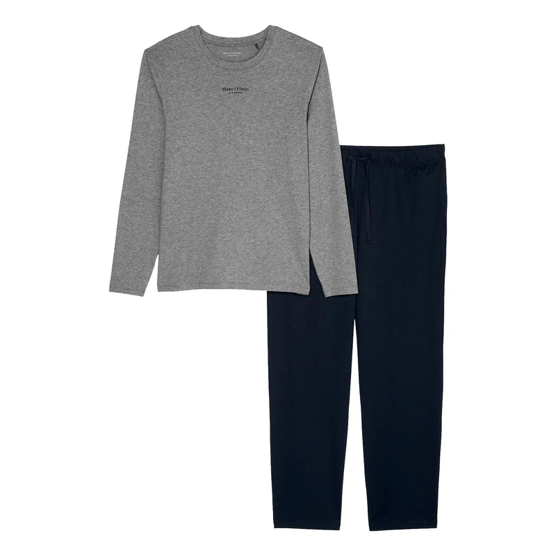 Marc O´Polo Men's Mix & Match Long Pyjama Set, Grey/Navy, M