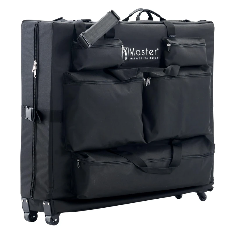 Master Massage Universal Size Wheeled Massage Table Carry Case with Wheels, Oversized Carrying Bag for Foldable Massage Bed with Castors-Fits 68-82cm Width Folding Massage Table- Black.