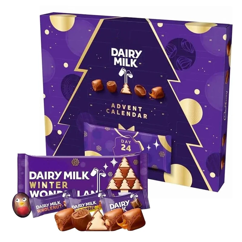 Christmas Milk Chocolate Advent Calendar 2025 - Festive Dairy Milk 24 Days Christmas Countdown Calendar 348g Great Chocolate Gift for Women or Secret Santa Gifts for Kids.