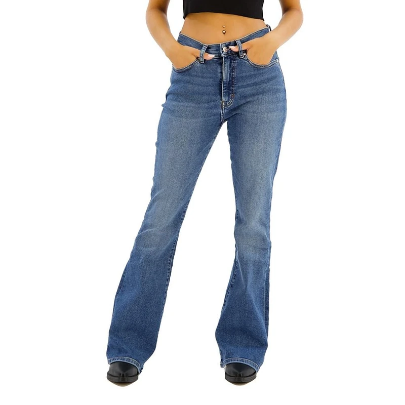 HUGO Women's Geflare Jeans Trousers, Bright Blue433,