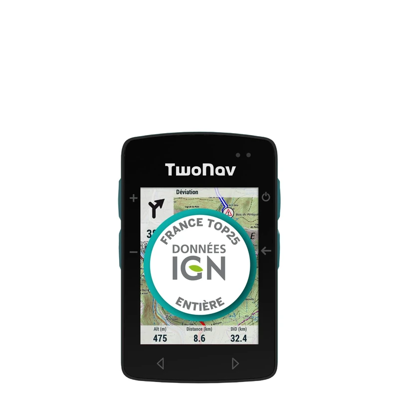 TwoNav Roc + Complete Map France IGN Topo Sports GPS with 2.7 Inch Screen for Mountain Bike, Bike, Gravel or Bikepacking with Maps Included, Turquoise