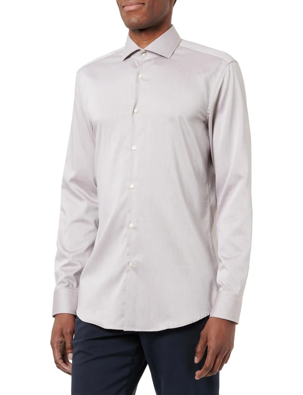 HUGO Men's Kason Shirt, Medium Brown212, 32