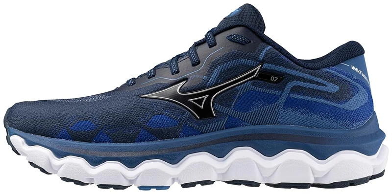 Mizuno Mens Wave Horizon 7 Running Shoe, Dress Blue/Silver, 9 UK