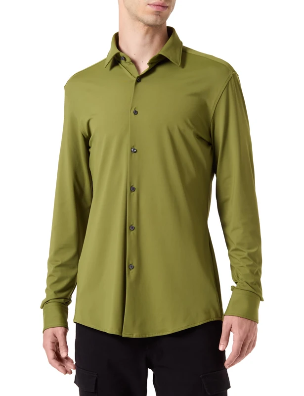 HUGO Men's Kenno Shirt, Open Green386, 28