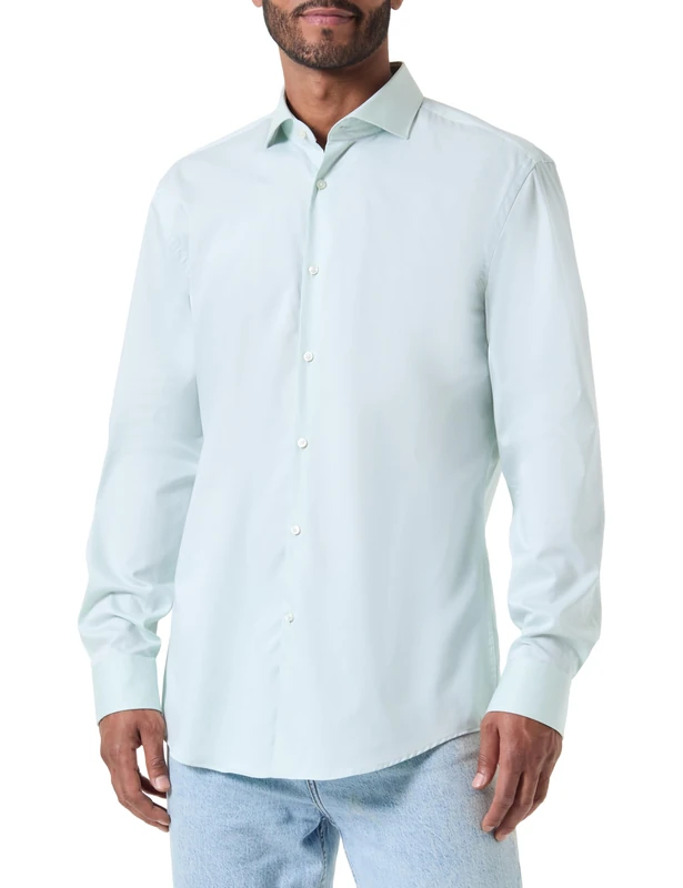 HUGO Men's Kason Shirt, Light/Pastel Green332, 30