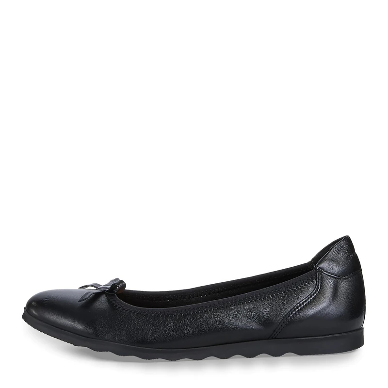 Tamaris Women's Ballerina-1-22128-42 Ballet Flats, Black (Black Leather), 5 UK