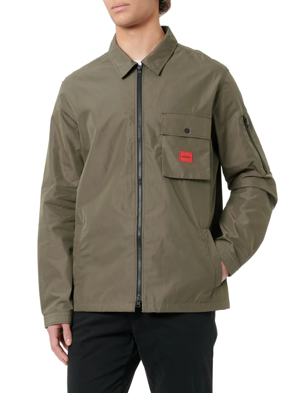 HUGO Men's Emmond Shirt, Dark Beige257,