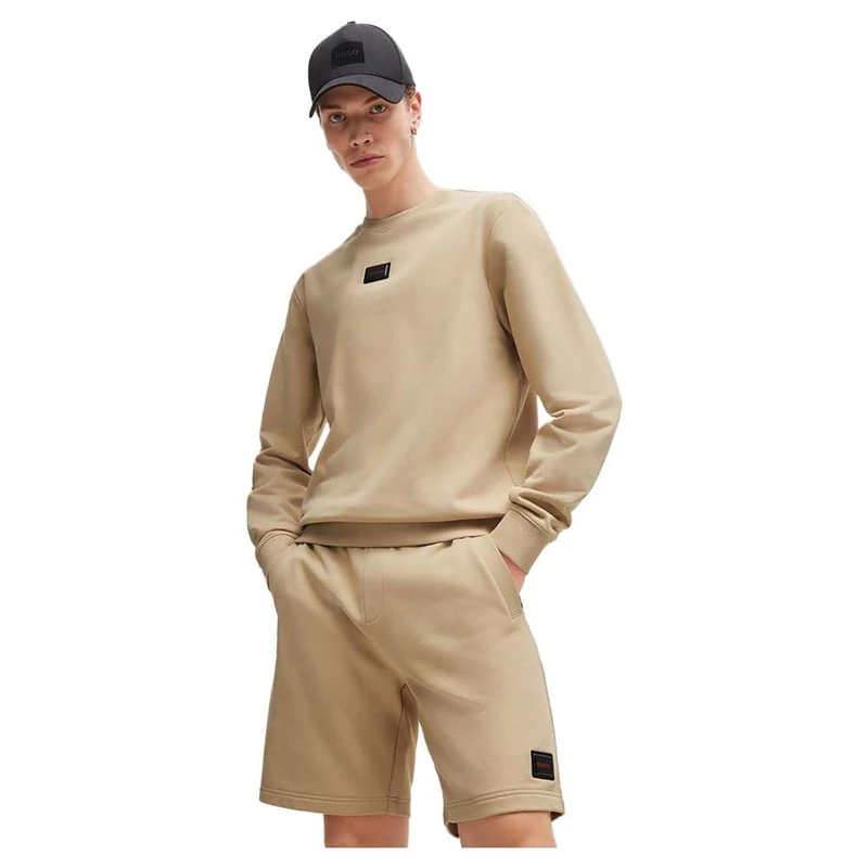 HUGO Mens Diragol Gel Logo-Trim Sweatshirt in Cotton Terry