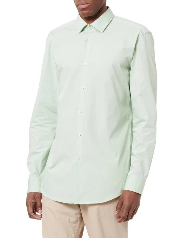 HUGO Men's C-Jenno Shirt, Light/Pastel Green332, 38