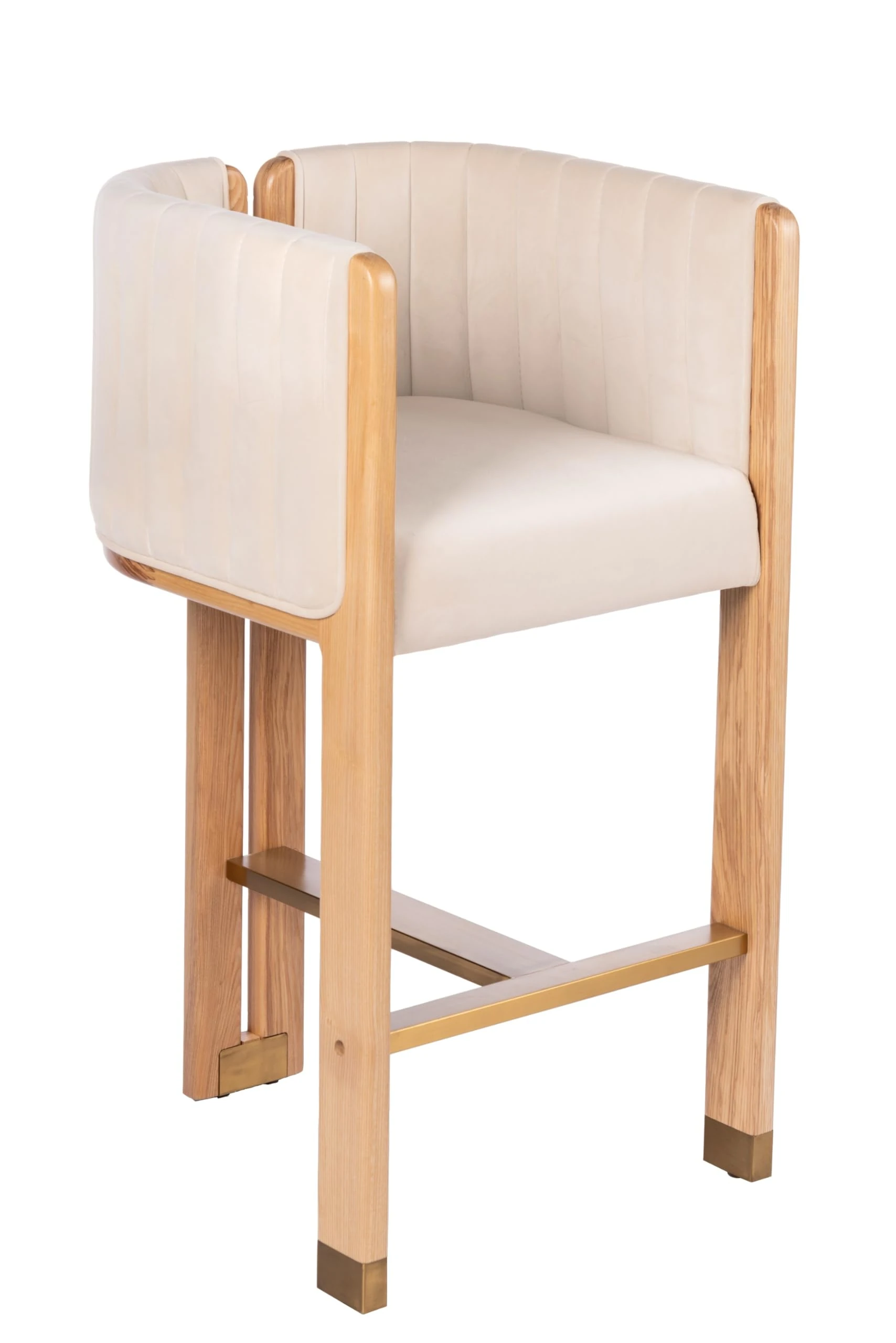 Statements by J Monaco Counter Chair Barstool, Brown, Off White