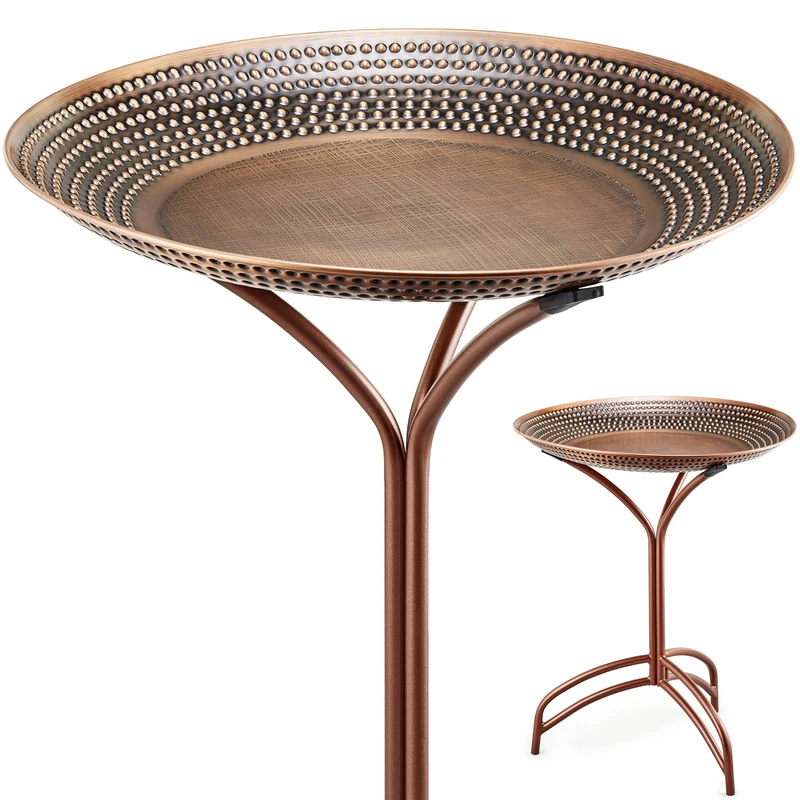Good Directions BBG20-1 20" Pure Copper Tranquility Birdbath, Bronze Finish, Includes Collapsible Stand