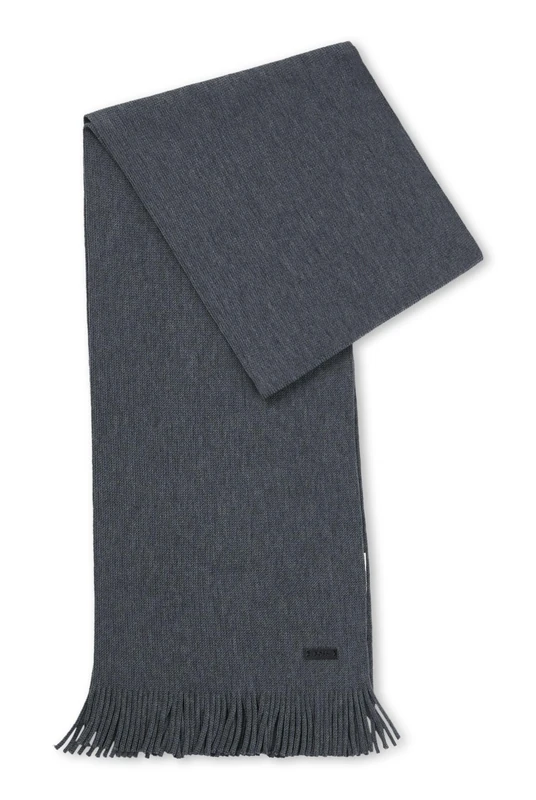 BOSS Mens Albas Raschel-knit scarf in responsible virgin wool