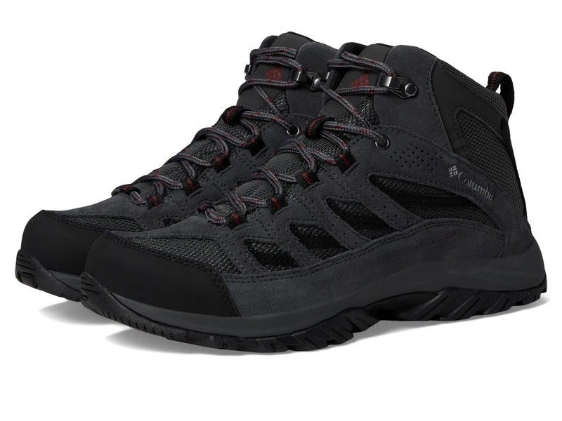 Columbia Men's Crestwood Mid Waterproof Hiking Shoe, 2024 Dark Grey/Deep Rust, 9 Wide