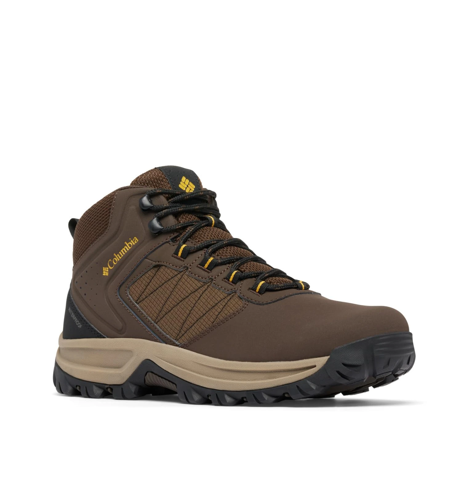 Columbia Men's Transverse Hike WP Wide, Mid Rise Trekking and Hiking Boots, Cordovan/Golden Yellow, 9 Regular