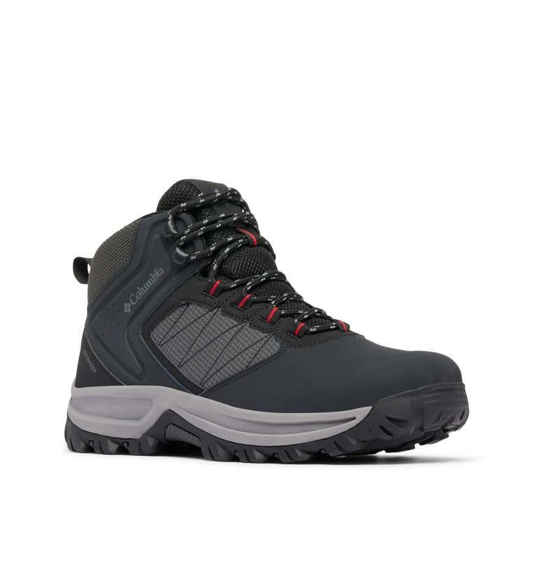 Columbia Men's Transverse Hike Waterproof Shoe, Black/Mountain Red, 6.5 UK