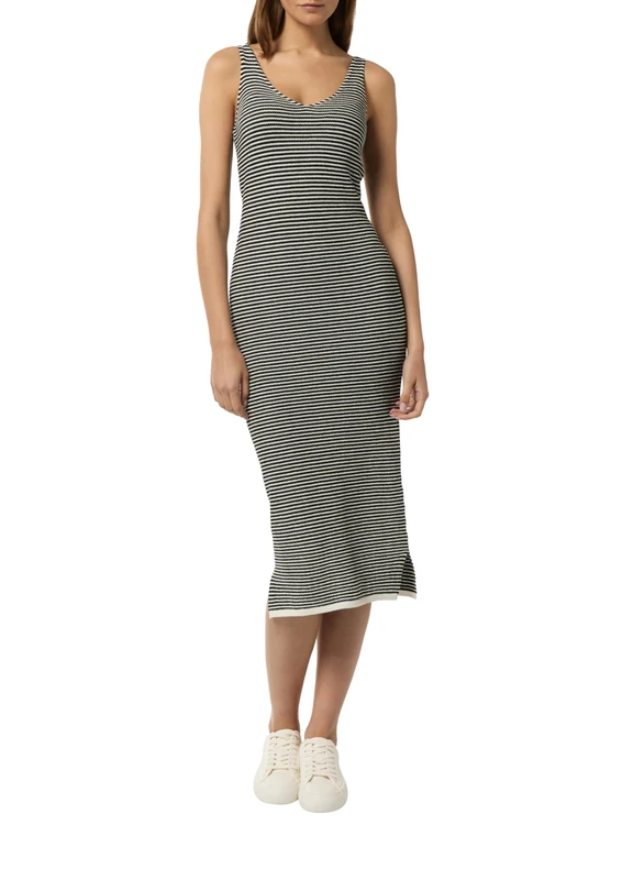 comma Women's 2146918 Dress, Cream|Black-99x0, 18