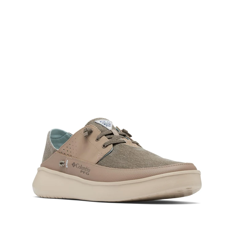 Columbia Men's Boatside Relaxed PFG Boat Shoe, Wet Sand/Crushed Blue, 12 UK