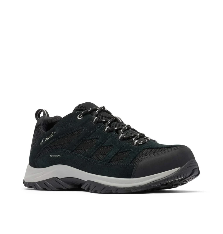 Columbia Men's Crestwood WP, Low Rise Trekking and Hiking Shoes, Black/Columbia Grey, 7 Regular