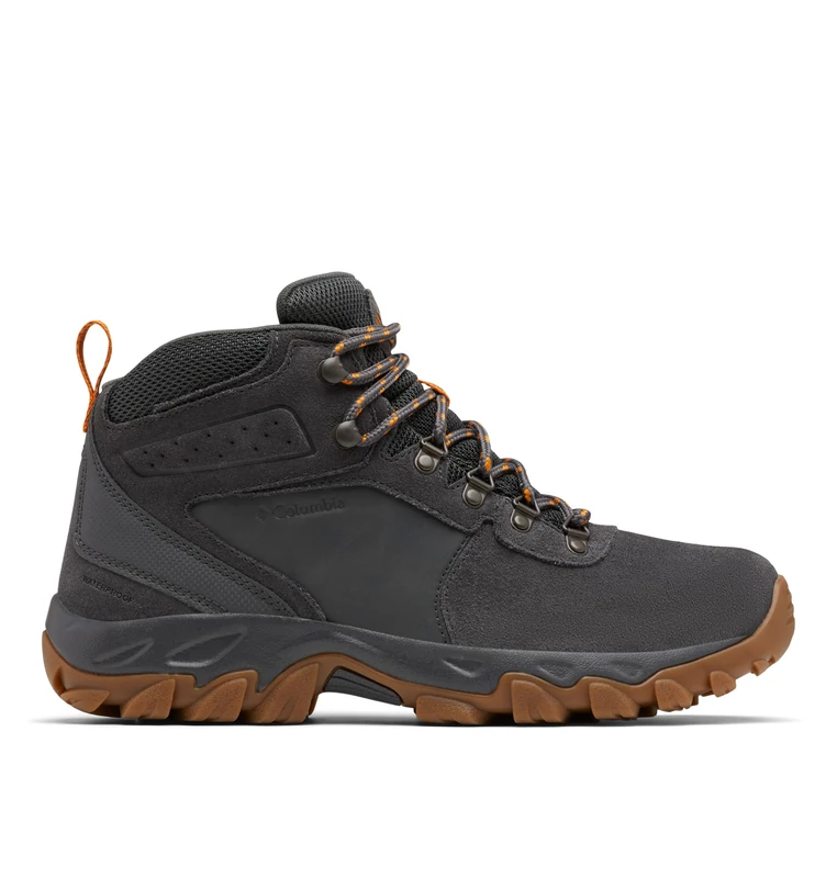 Columbia Men's Newton Ridge Plus 2 Suede WP Wide, Mid Rise Trekking and Hiking Boots, Dark Grey/Gold Amber, 9.5 Regular