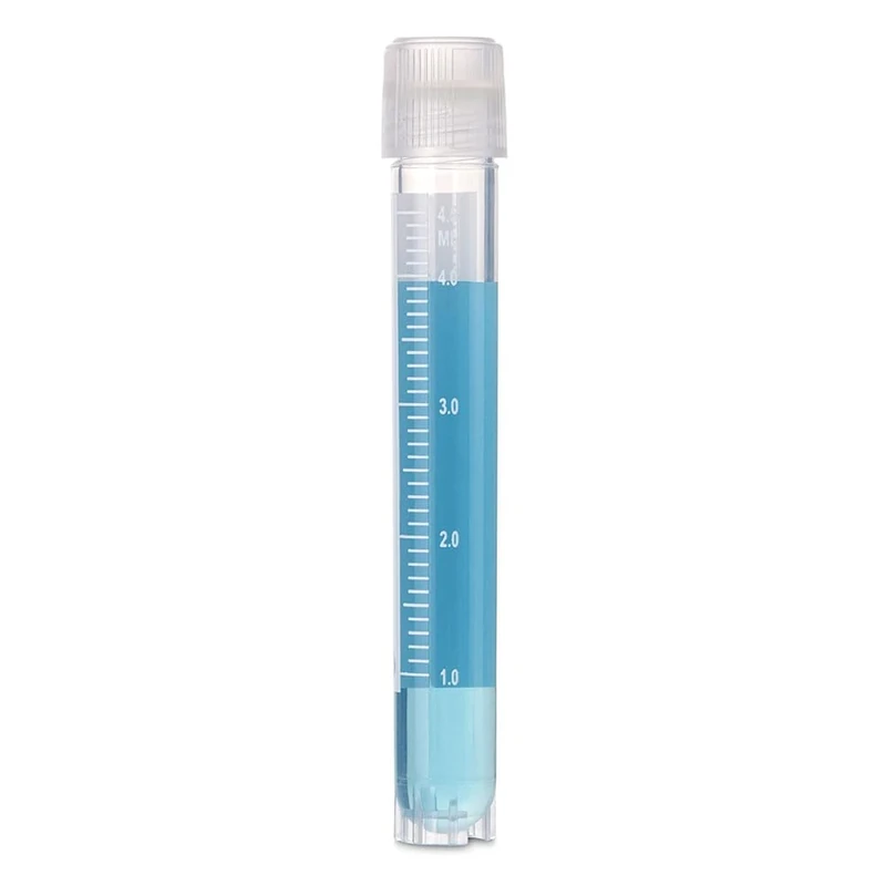Globe Scientific RingSeal Cryogenic Vials, 3032-5, 5.0ml, Sterile, External Threads, Attached Screwcap with O-Ring Seal, 500/Case