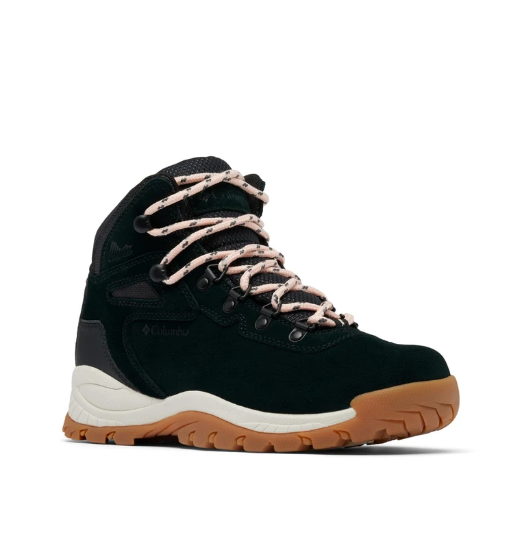 Columbia Women's Newton Ridge Plus Waterproof Amped Hiking Boot, Black/Blush Rose, 9 Wide