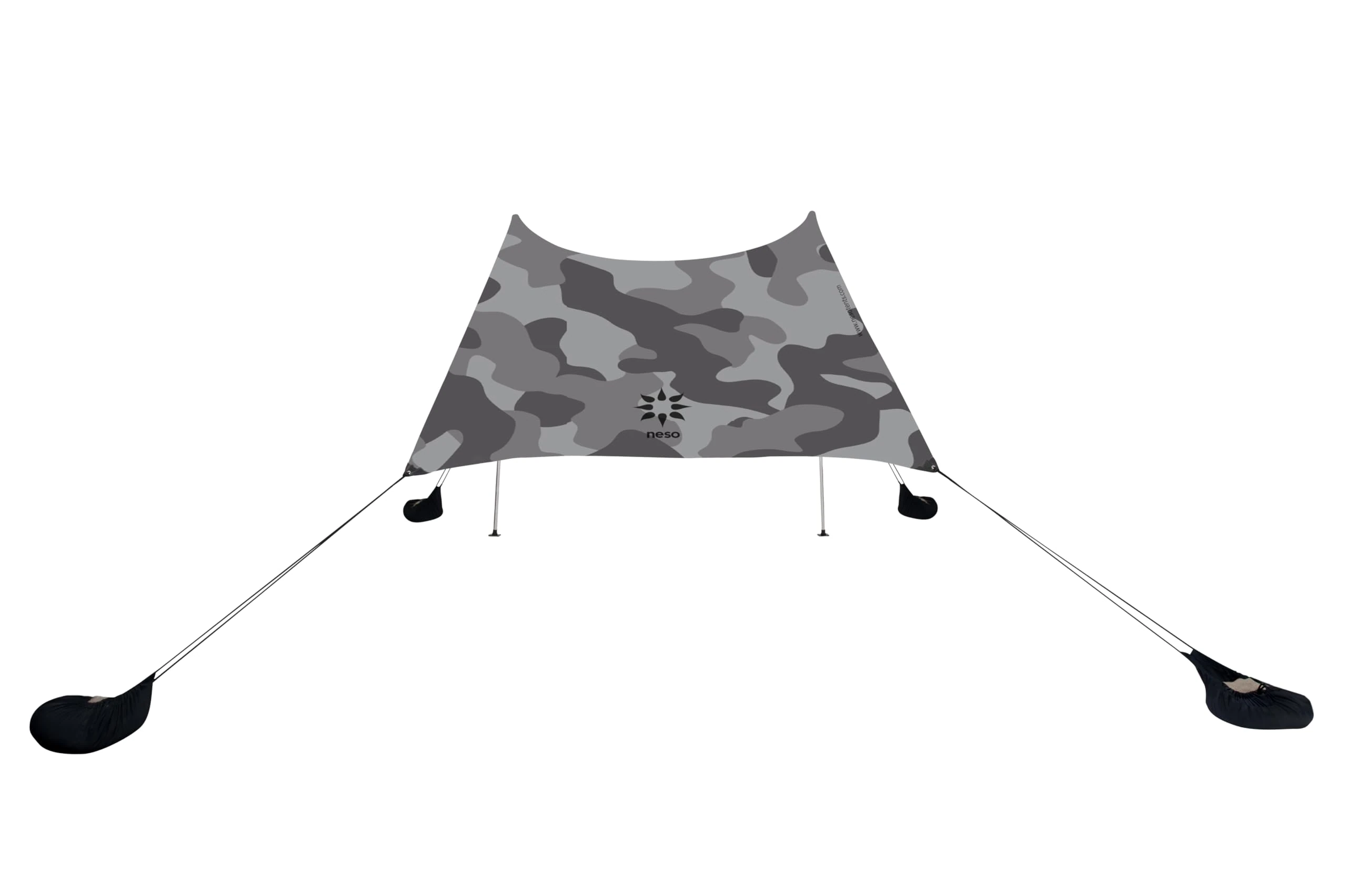 Neso Tents Grande Beach Tent, 7ft Tall, 9 x 9ft, Reinforced Corners and Cooler Pocket (Grey Camo)