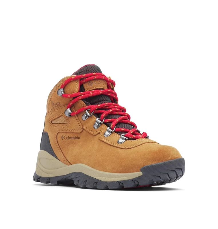 Columbia Women's Newton Ridge Plus Waterproof Amped Hiking Boot, Elk/Mountain Red, 5 Wide